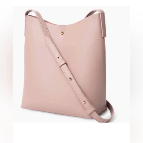 Anthropologie SAMARA shoulder bag EUC pale peony pink cottage core vegan suede - Picture 3 of 14